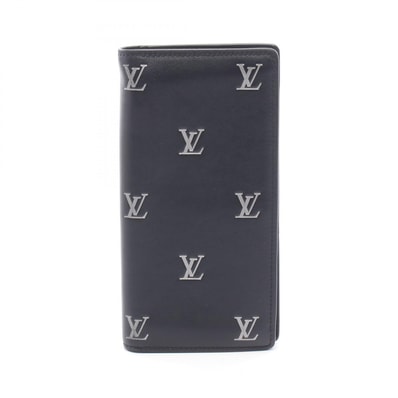 ルイ・ヴィトン LOUIS VUITTON ポルトフォイユ ブラザ NM 二つ折り長財布 財布 レザー カーフ ノワール メンズ ブラック系 / シルバー系 M83190 【中古】
