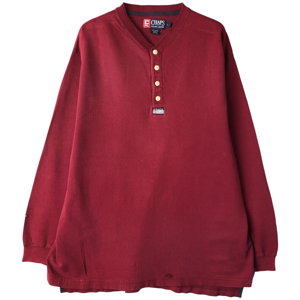 古着 ラルフローレン Ralph Lauren CHAPS チャップス ヘンリーネック サーマルロングTシャツ メンズL相当/eaa599447
