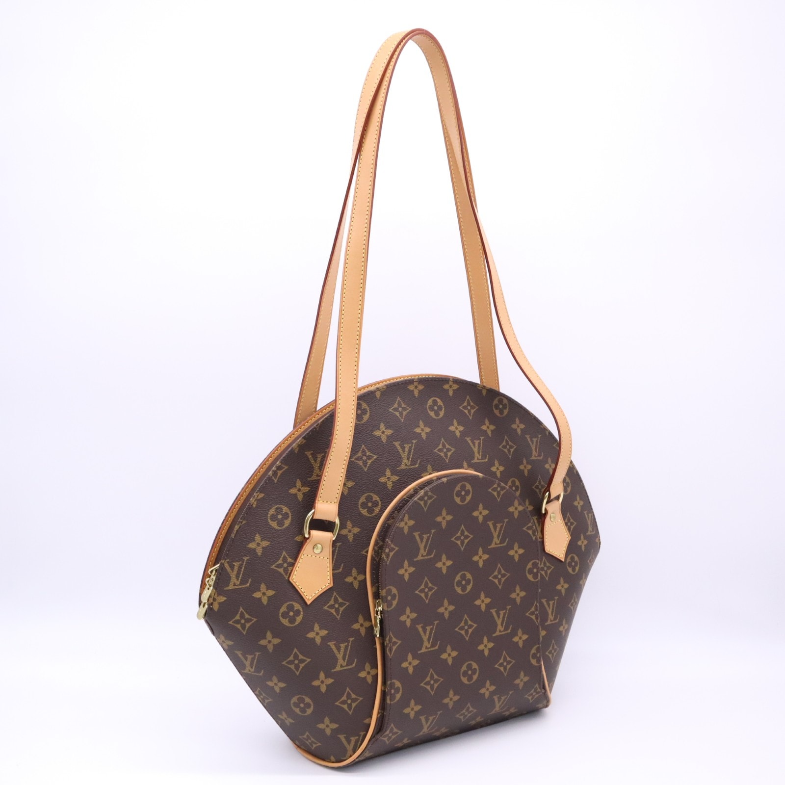 LOUIS VUITTON ルイ・ヴィトン モノグラム エリプス ショッピング M51128 ハンドバッグ ブラウン ベージュ コーティングキャンバス レザー レディース