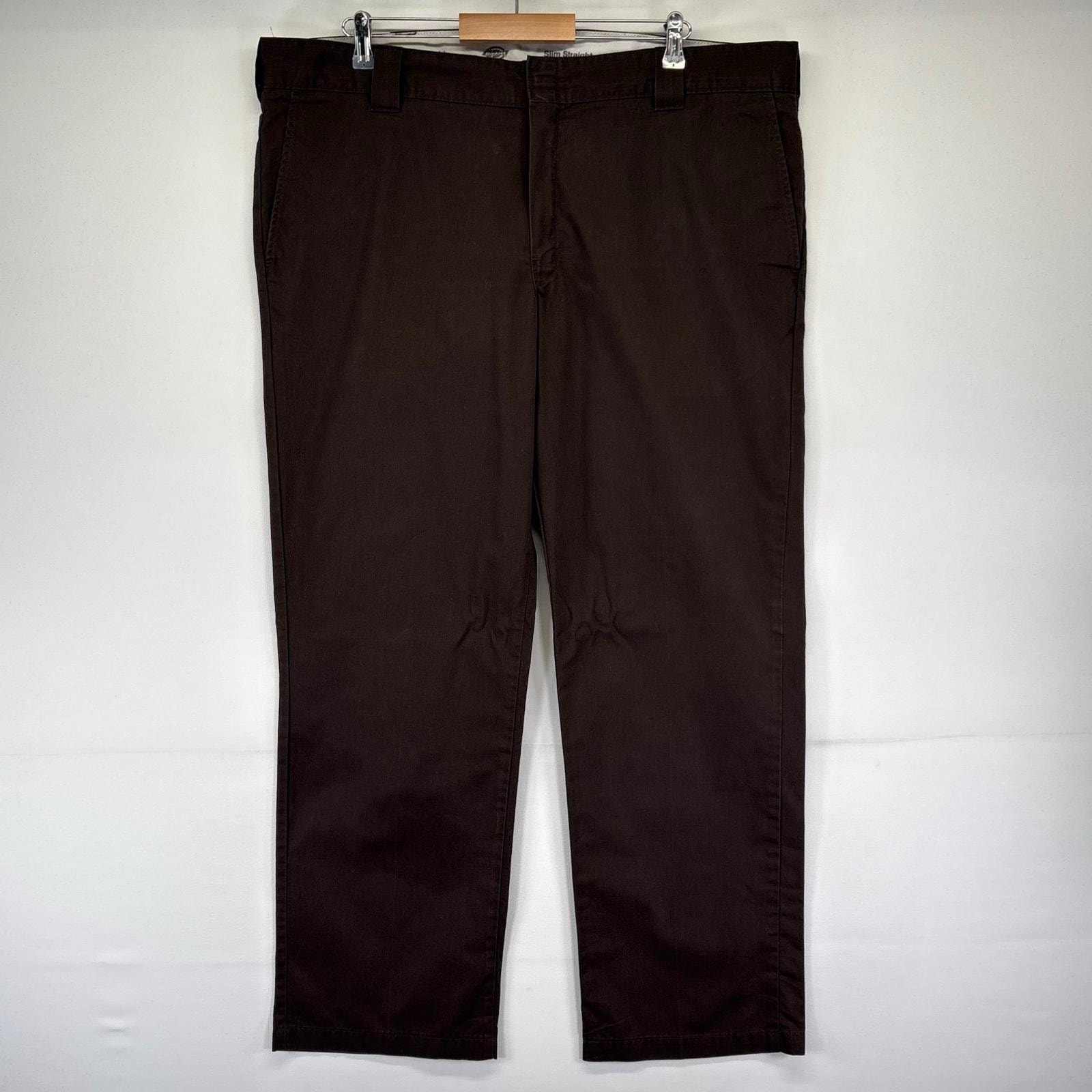 古着 ディッキーズ Dickies パンツ ワークパンツ ストレート 大きいサイズ ワンポイントロゴ チノパン  ブラウン系 メンズ