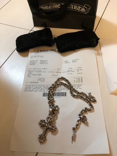 Chrome Hearts Paper Chain Necklace / Philigree Cross XS 45cm (18 inch) "Silver"