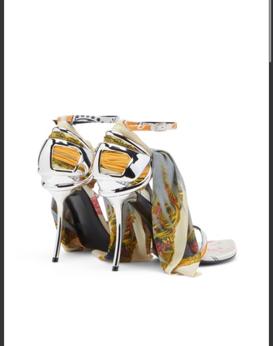 DIESEL Women's D-Ten&Half Sandal Bandana "Yellow/Gray"