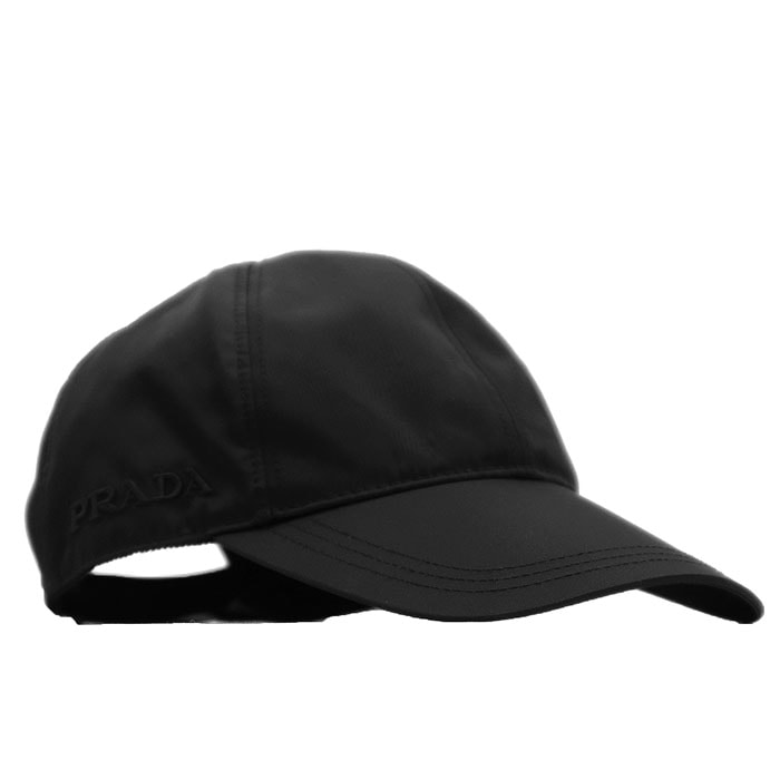 PRADA プラダ 帽子 ベースボールキャップ 2023年製 ロゴ エンブロイダリー 刺繍 ナイロン100% 小物 メンズ レディース ユニセックス サイズ LARGE 55cm~63.5cm ブラック 黒