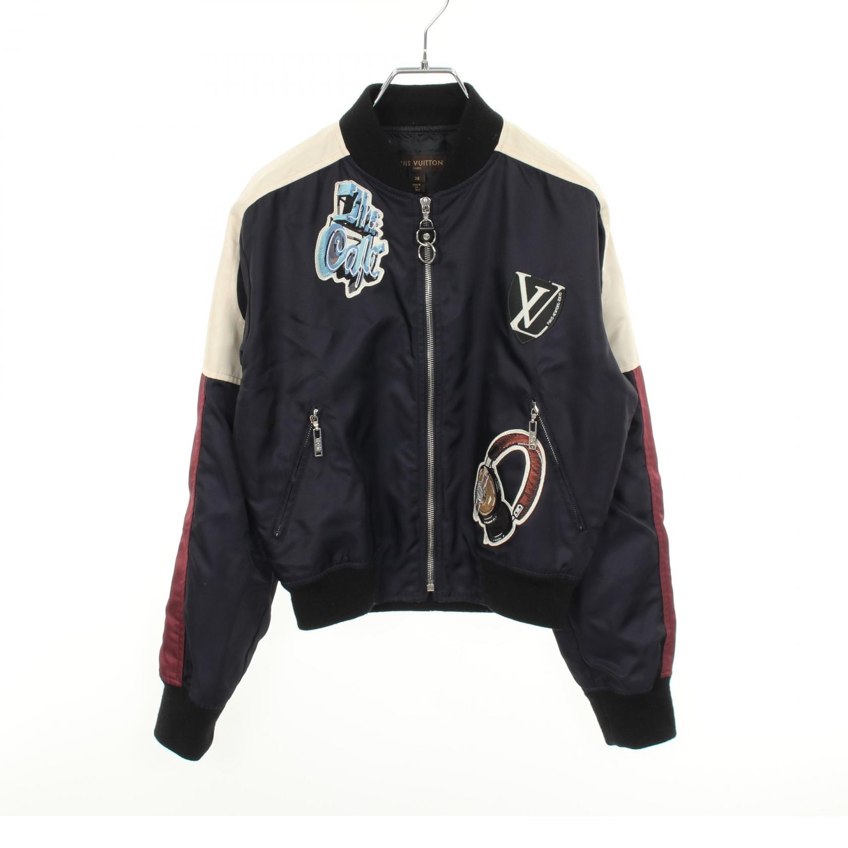 ルイ・ヴィトン LOUIS VUITTON ワッペン ブルゾン 衣料品 アウター ナイロン レディース ネイビー系 / マルチカラー RW172W XTQ FDVB02 【中古】