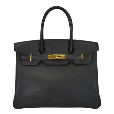 HERMES エルメス ハンドバッグ バーキン30 黒 (ブラック) エプソン ゴールド金具 D刻印 新品同様【中古】