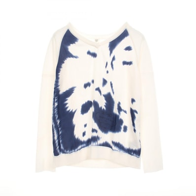 エルメス HERMES ツイルレーヌ BRIDES de GALA par ニット 衣料品 トップス コットン シルク シルク ホワイト レディース ホワイト系 / ブルー系 【中古】