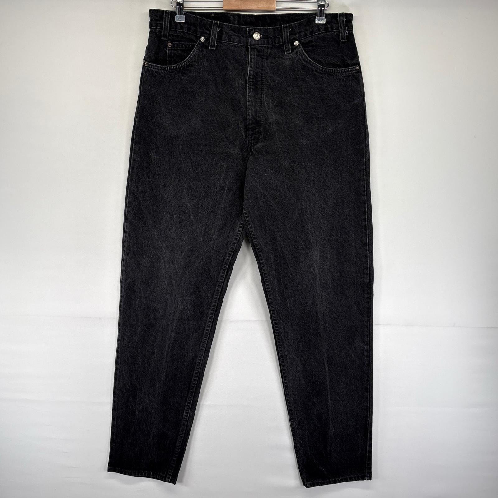 古着 リーバイス Levi's デニム パンツ Gパン 550 テーパード 5ポケット ブラックデニム オレンジタブ W38 L34  ブラック系 メンズ