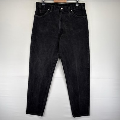 古着 リーバイス Levi's デニム パンツ Gパン 550 テーパード 5ポケット ブラックデニム オレンジタブ W38 L34 ブラック系 メンズ