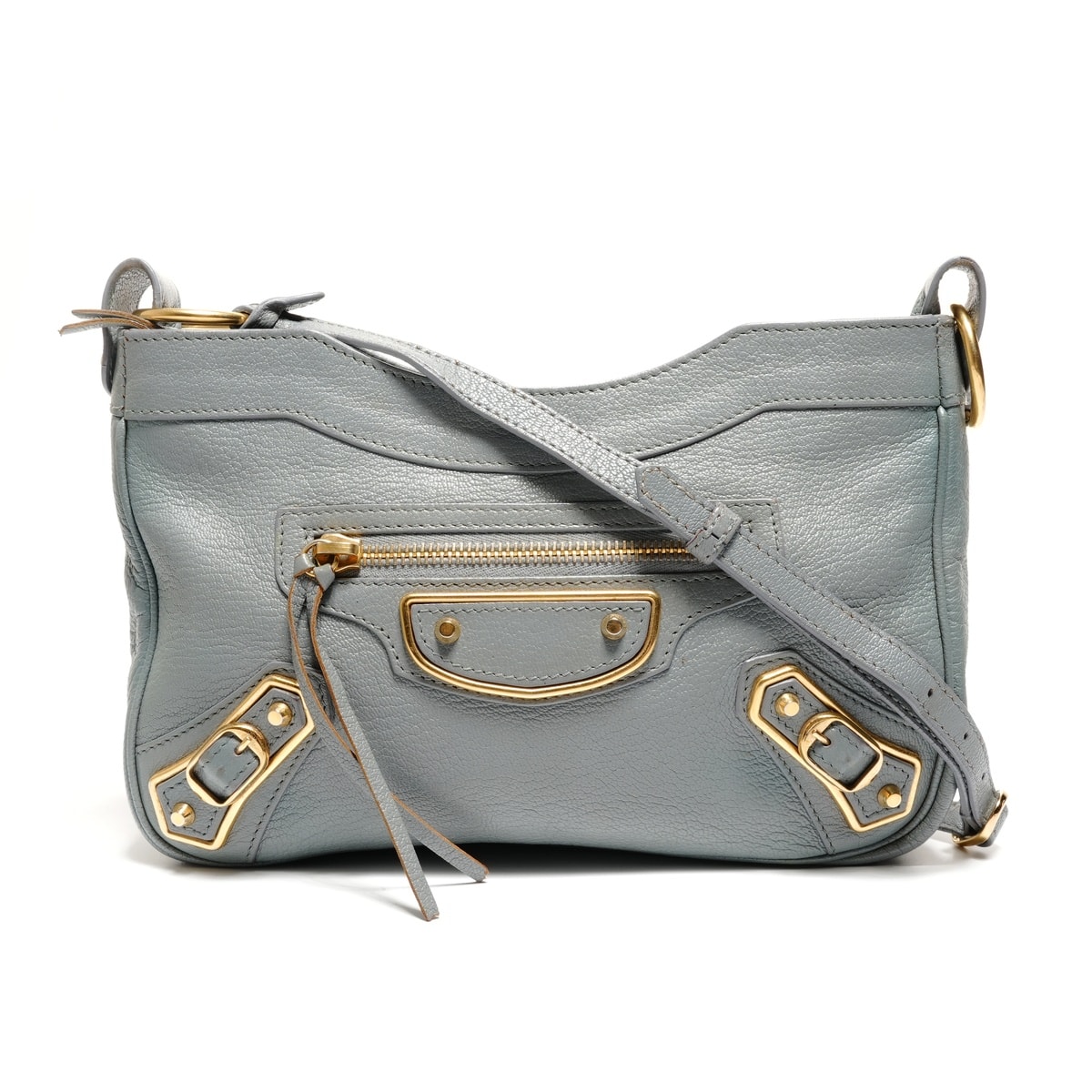 バレンシアガ BALENCIAGA ジャイアント ヒップ ブルーグレー ショルダーバッグ【中古】