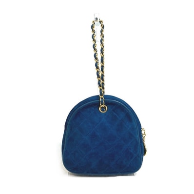 シャネル CHANEL マトラッセ チェーン ココマーク CC カバン パーティバッグ ハンドバッグ スエード ブルー