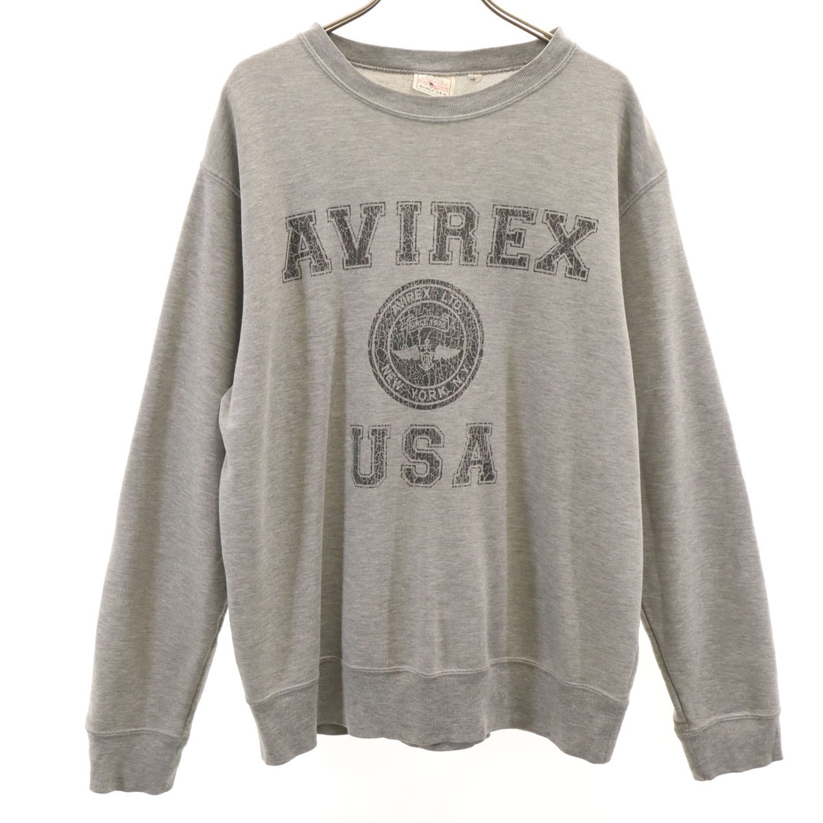 AVIREX アヴィレックス 長袖 スウェット トレーナー L グレー
