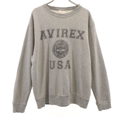 AVIREX アヴィレックス 長袖 スウェット トレーナー L グレー