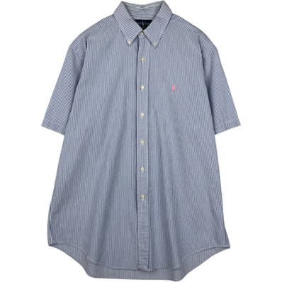 古着 ラルフローレン Ralph Lauren CLASSIC FIT クラシックフィット シアサッカー 半袖 ボタンダウン ストライプシャツ メンズL相当/eaa638329 【中古】 【260427】/eaa638329