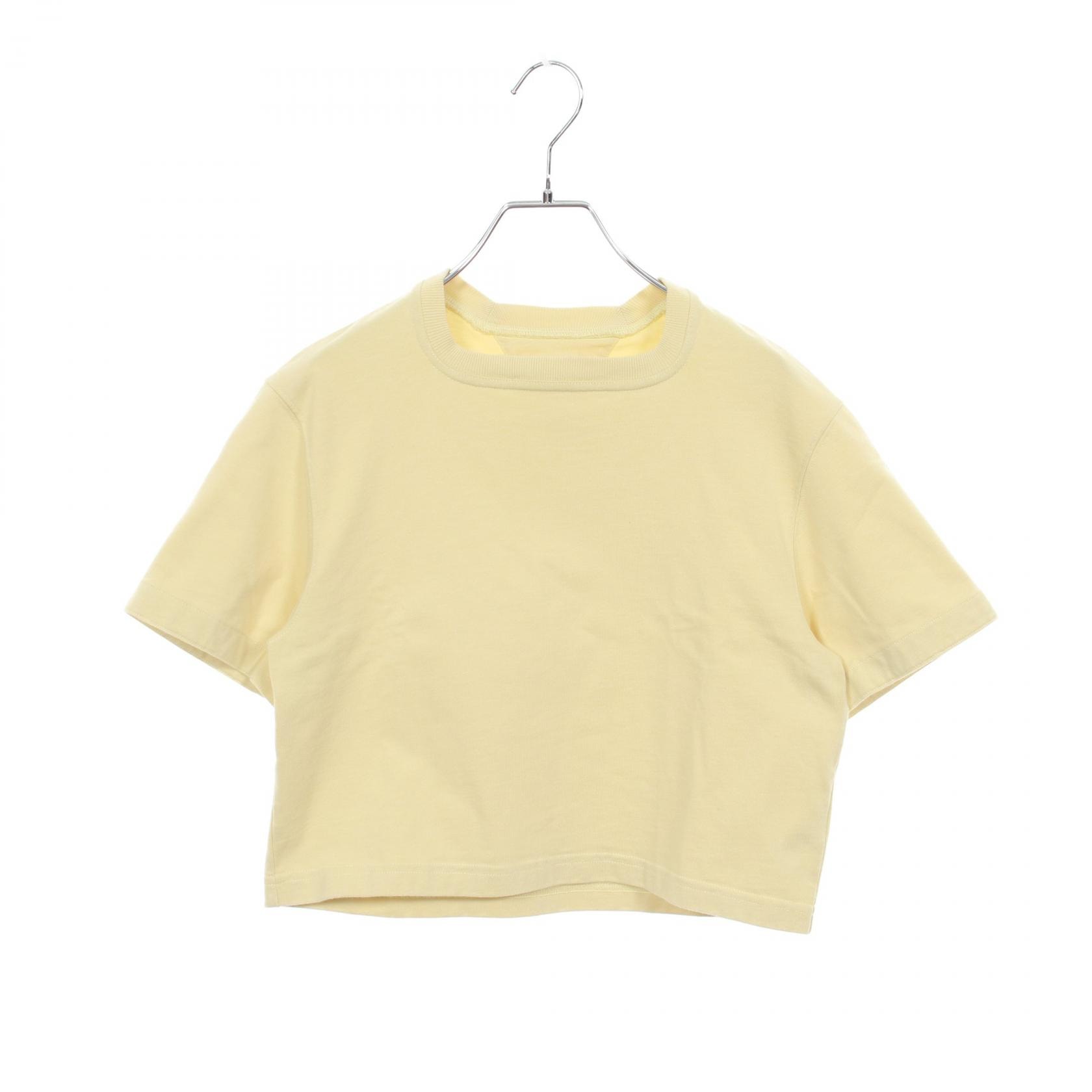 ボッテガヴェネタ BOTTEGA VENETA ヘビージャージー スクエアネック 半袖Tシャツ 衣料品 トップス コットン レディース イエロー系 【中古】