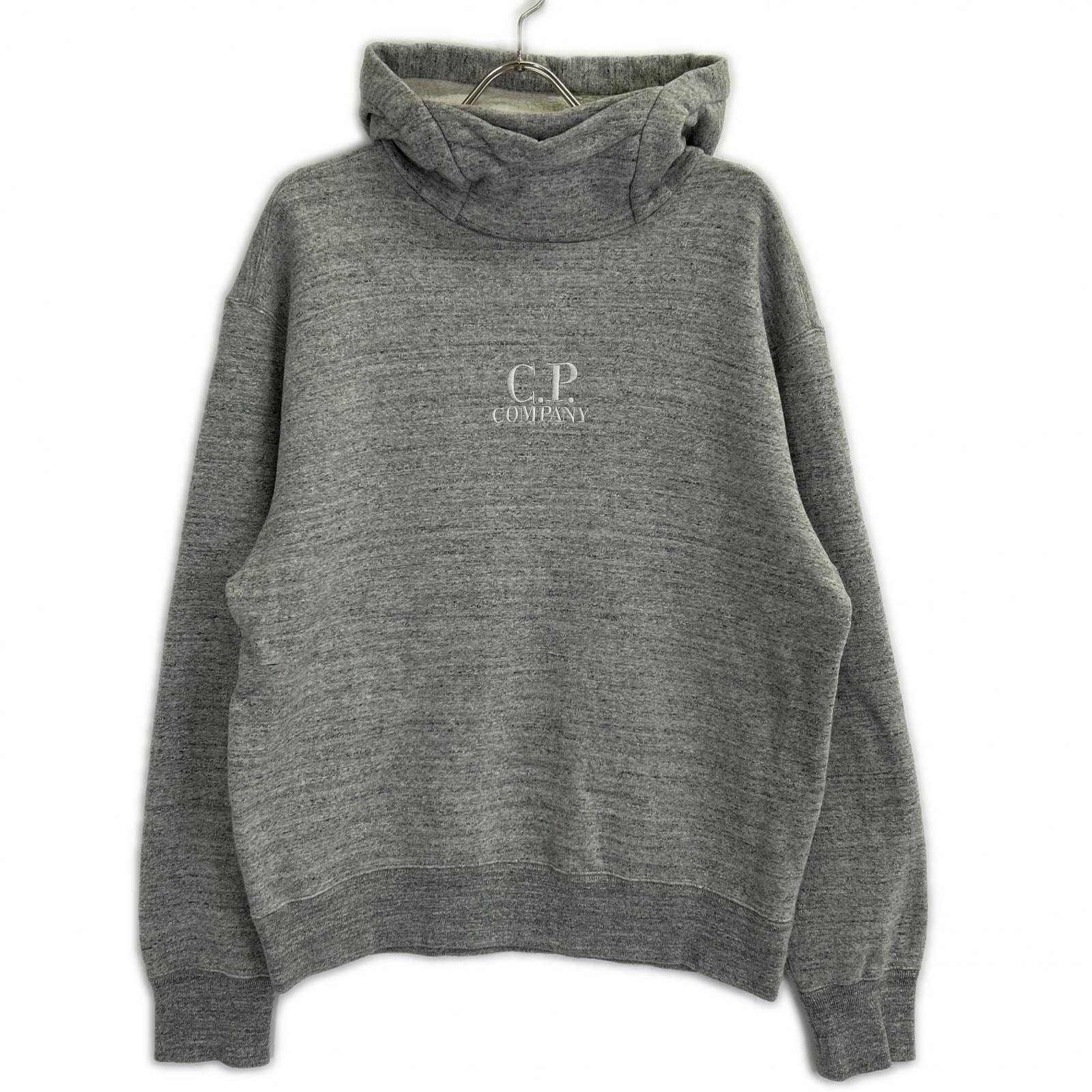 シーピーカンパニー 24AW グレー ロゴ フリース フーデッド スウェット パーカー L