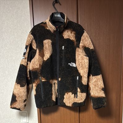 Supreme x The North Face Bleached Denim Print Fleece Jacket "Black"