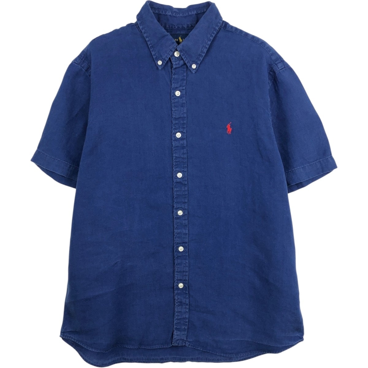 古着 ラルフローレン Ralph Lauren CLASSIC FIT RL UNTUCKED FIT 半袖 リネン ボタンダウンシャツ メンズL相当/eaa668156