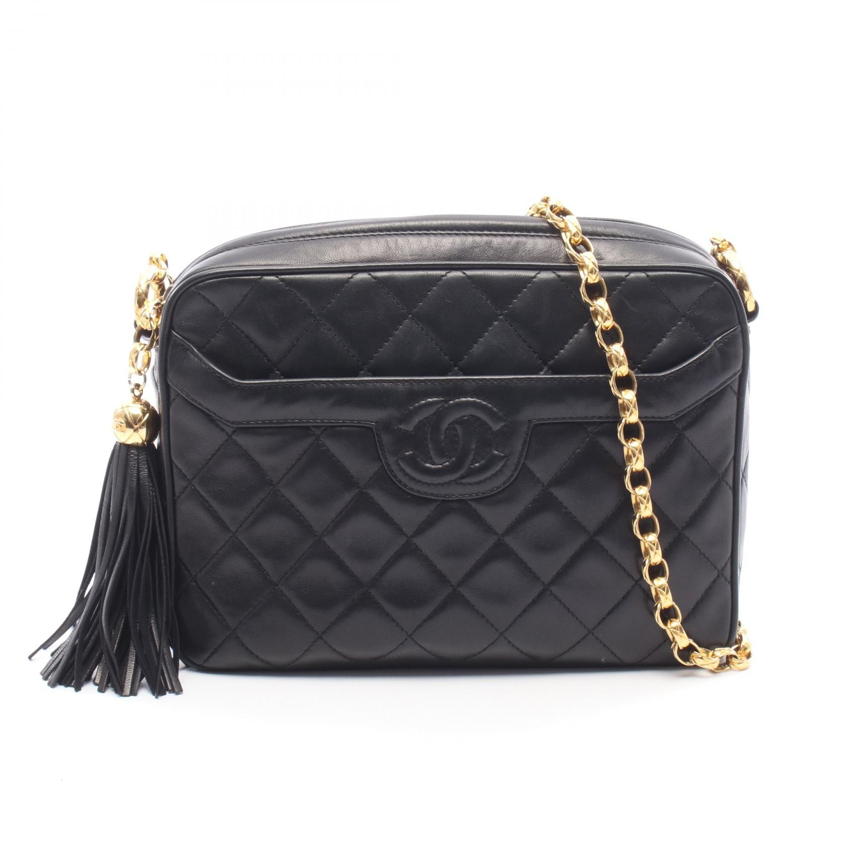 シャネル CHANEL マトラッセ タッセル ショルダーバッグ バッグ ラムスキン(羊革) レディース ブラック系 【中古】