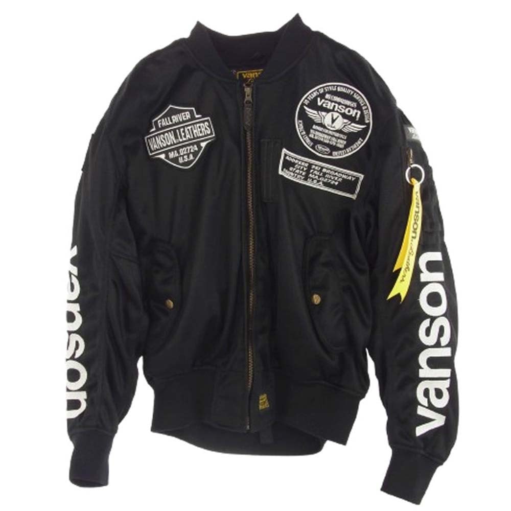 VANSON バンソン ジャケット 22SS VS578RS-S2201-MA-1 メッシュ ランディング MA-1 ジャケット ブラック系 M【極上美品】【中古】