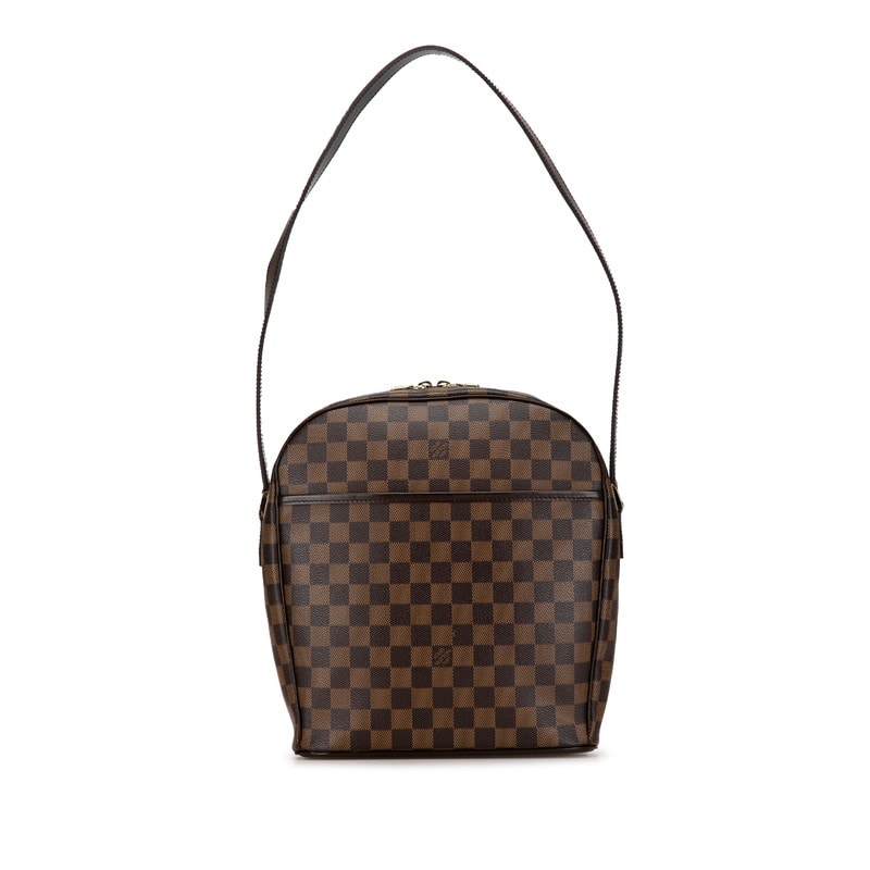 ルイ ヴィトン ダミエ イパネマGM ショルダーバッグ N51292 ブラウン PVC レザー レディース LOUIS VUITTON 中古
