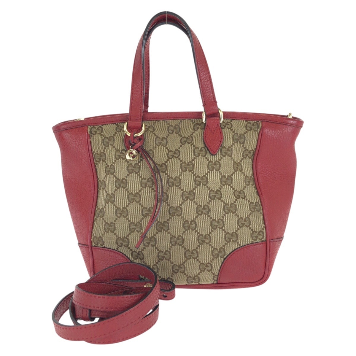 GUCCI グッチ ブリー 2way ベージュ レッド ゴールド金具 GGキャンバス レザー/ ハンドバッグ ショルダーバッグ 1-0297907 【中古】