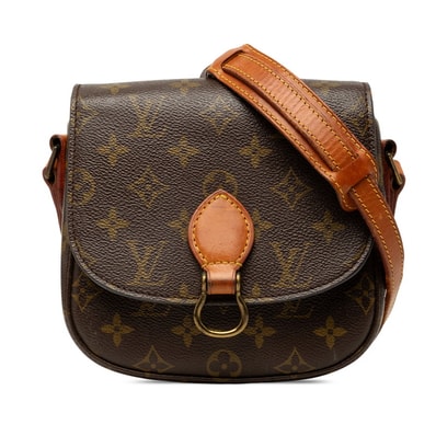 ルイ ヴィトン モノグラム サンクルーPM 斜め掛け ショルダーバッグ M51244 ブラウン PVC レザー レディース LOUIS VUITTON 【中古】