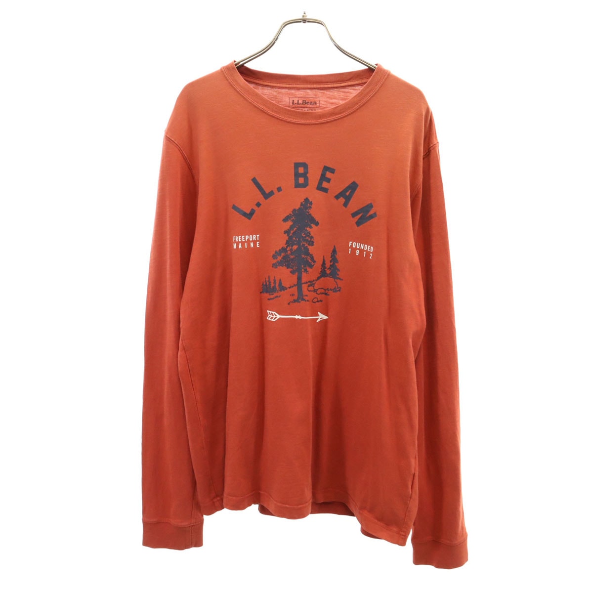 L.L.Bean エルエルビーン 長袖 Tシャツ M レンガ色 アウトドア ロンT