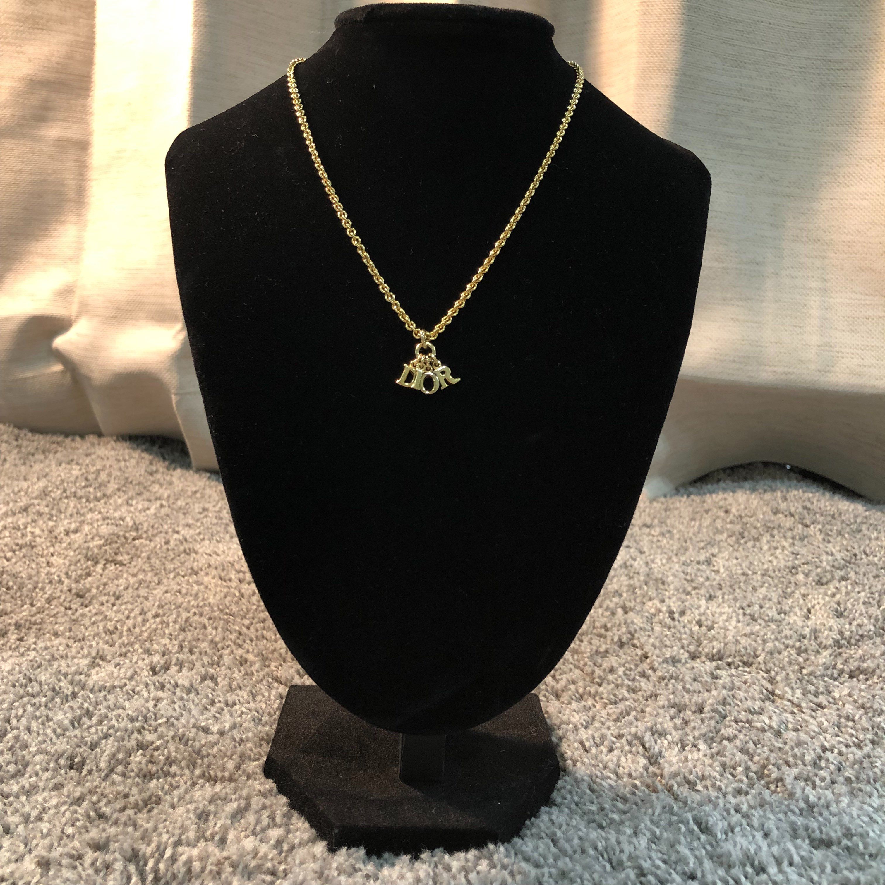 Dior Vintage Logo Necklace "Gold"