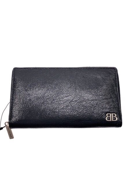BALENCIAGA Monaco Continental Wallet Arena Lambskin "Black"