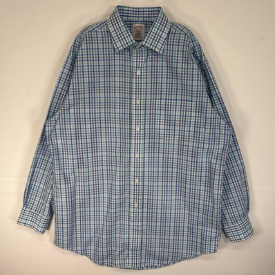 古着 ブルックスブラザーズ Brooks Brothers 長袖シャツ チェック 胸ポケ MADISON M ブルー系 マルチカラー メンズ