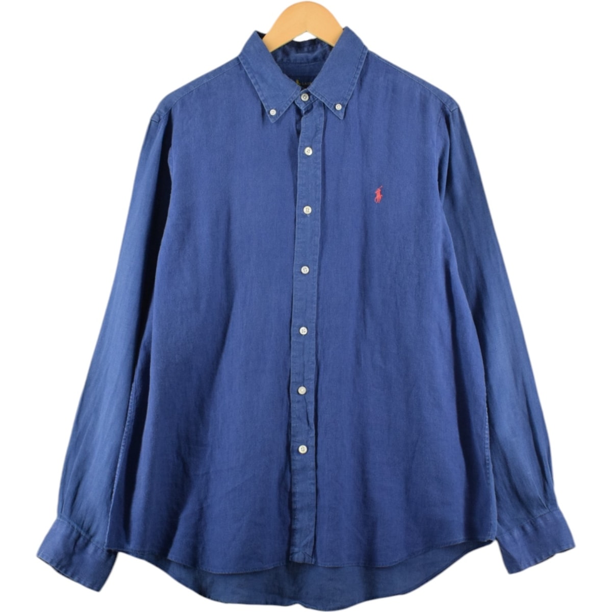 古着 ラルフローレン Ralph Lauren 長袖 リネン ボタンダウンシャツ メンズL相当/eaa508911