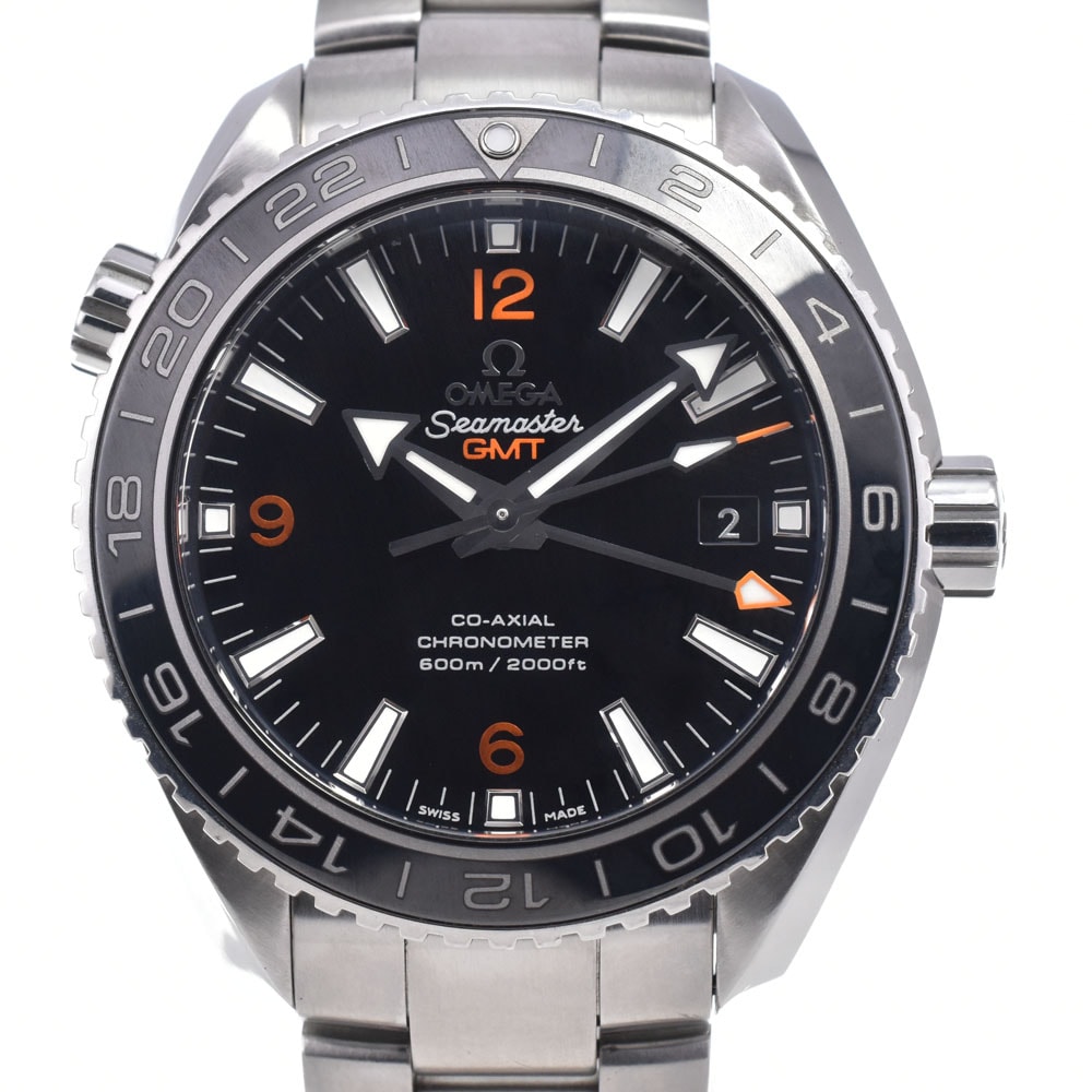 オメガ OMEGA 232.30.44.22.01.002 シーマスター プラネットオーシャン GMT ブラック 自動巻き メンズ 良品 保証書付き 腕時計 P#148708