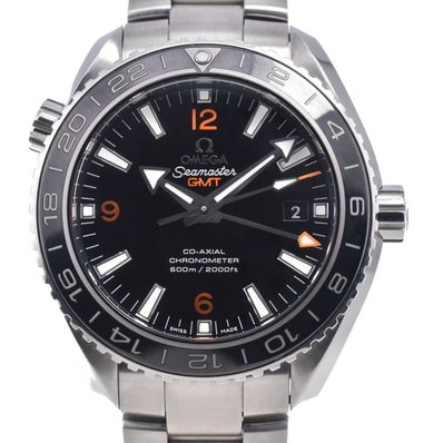 オメガ OMEGA 232.30.44.22.01.002 シーマスター プラネットオーシャン GMT ブラック 自動巻き メンズ 良品 保証書付き 腕時計 P#148708