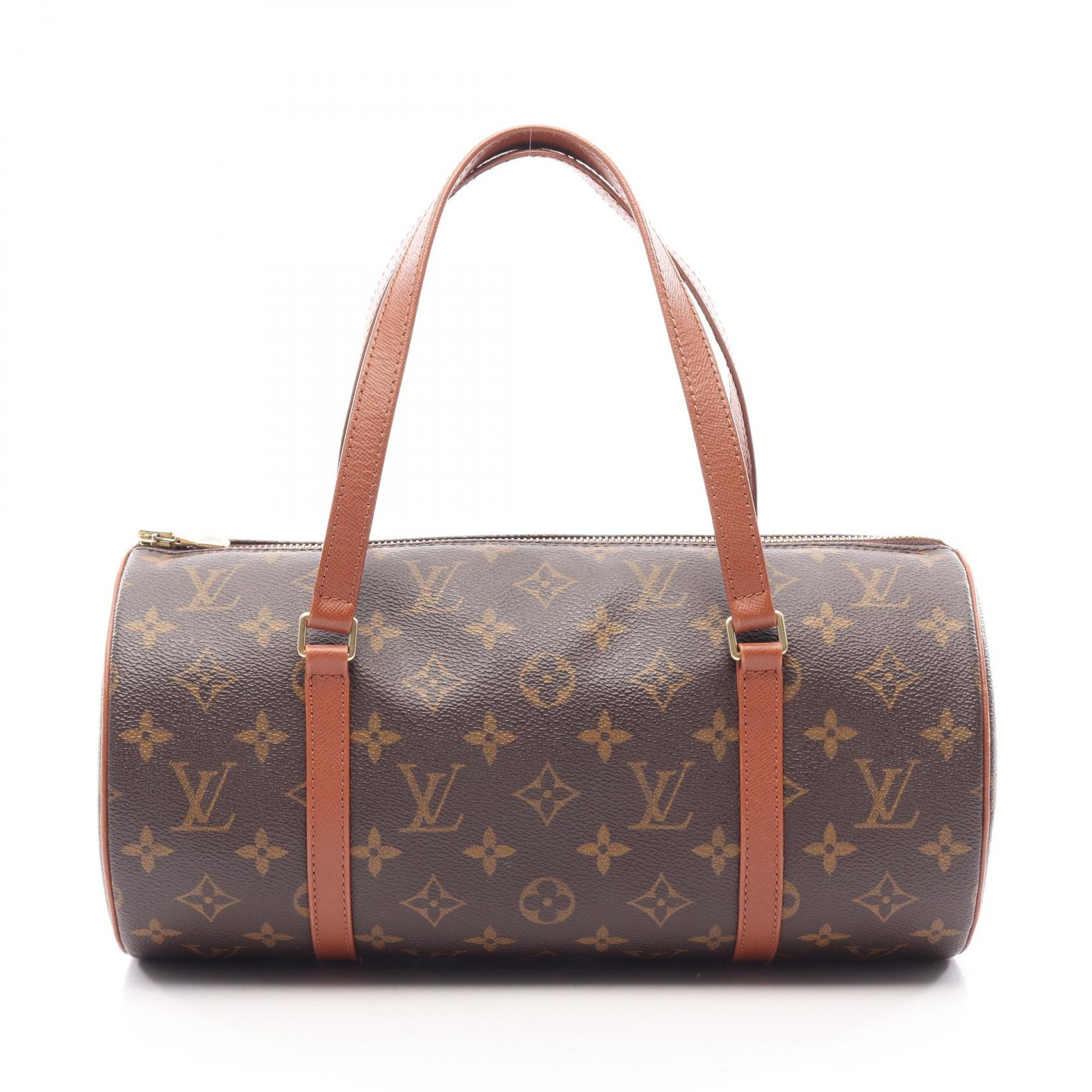 ルイ・ヴィトン LOUIS VUITTON パピヨン30 ハンドバッグ バッグ PVCコーティングキャンバス レザー モノグラム レディース ブラウン系 M51385 【中古】