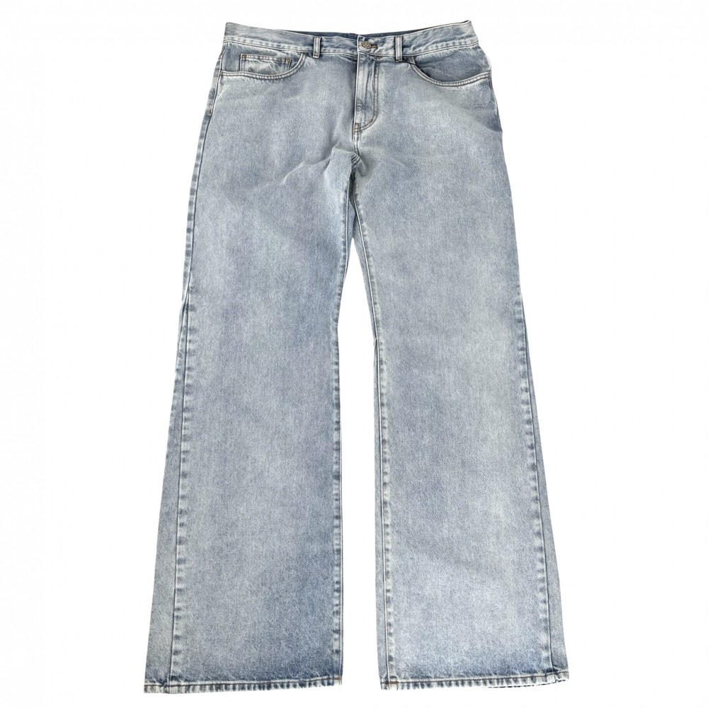 LOUIS VUITTON ルイヴィトン デニムパンツ フレアパンツ ボトムス ジーンズ ロゴ 長ズボン アパレル 38 ライトブルー ゴールド金具 コットン    メンズ 美品【中古品】