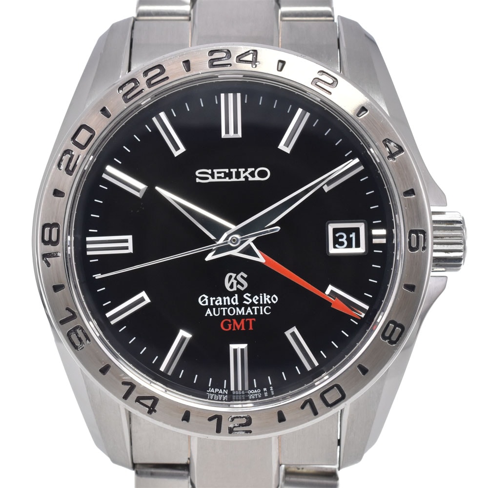 セイコー SEIKO SBGM001/9S56-00A0 グランドセイコー GMT デイト SS ブラック メンズ 美品 腕時計 L#145834