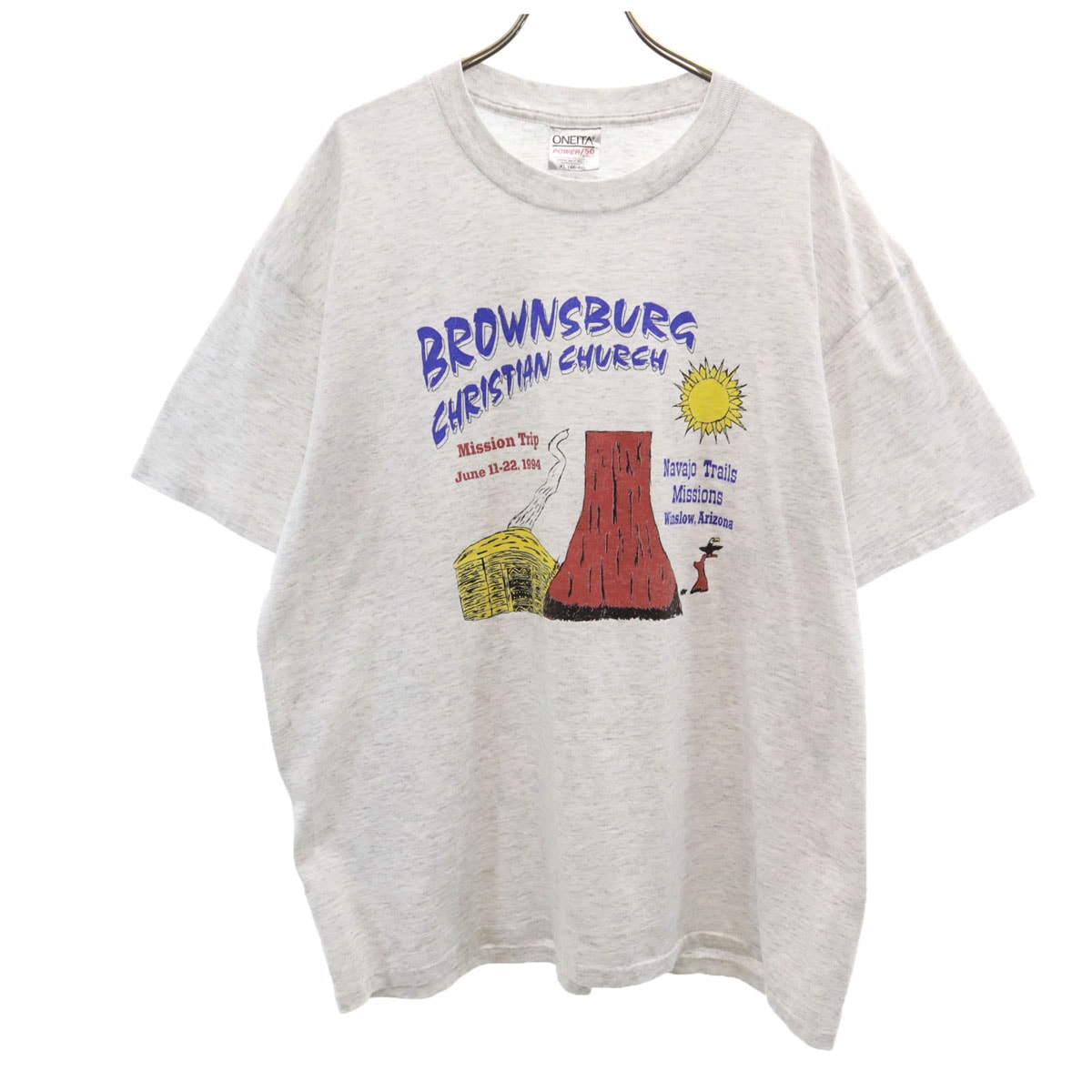 ONEITA オニータ 90s USA製 オールド 半袖 Tシャツ XL グレー シングルステッチ