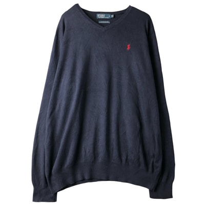 古着 ラルフローレン Ralph Lauren POLO by Ralph Lauren Vネック ピマコットンニットセーター メンズXL相当/eaa607686