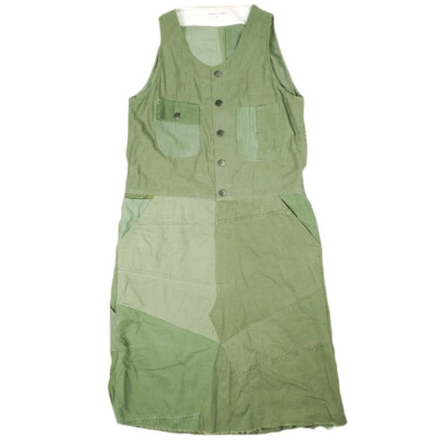 Rebuild by Needles リビルドバイニードルス 日本製 再構築ミリタリージャンパースカート 2 OLIVE ノースリーブ リメイク ワンピース トップス g25809