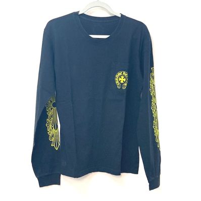 クロムハーツ アパレル イエローロゴ ロングスリーブ ロングTシャツ コットン
