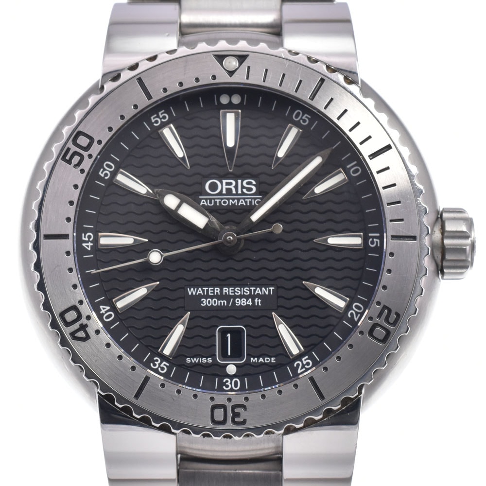 オリス ORIS 01 733 7533 4154-07 8 24 01PEB Divers デイト ブラック 自動巻き メンズ 美品 保証書付き 腕時計 O#148571