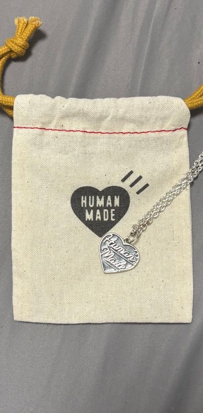 HUMAN MADE Heart Silver Necklace "Black"