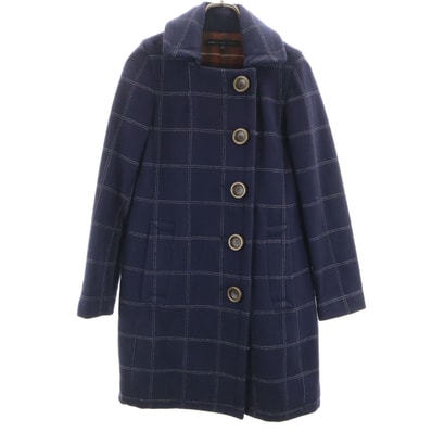 MARC BY MARC JACOBS マークバイマークジェイコブス チェック柄 ウールコート 4 ネイビー