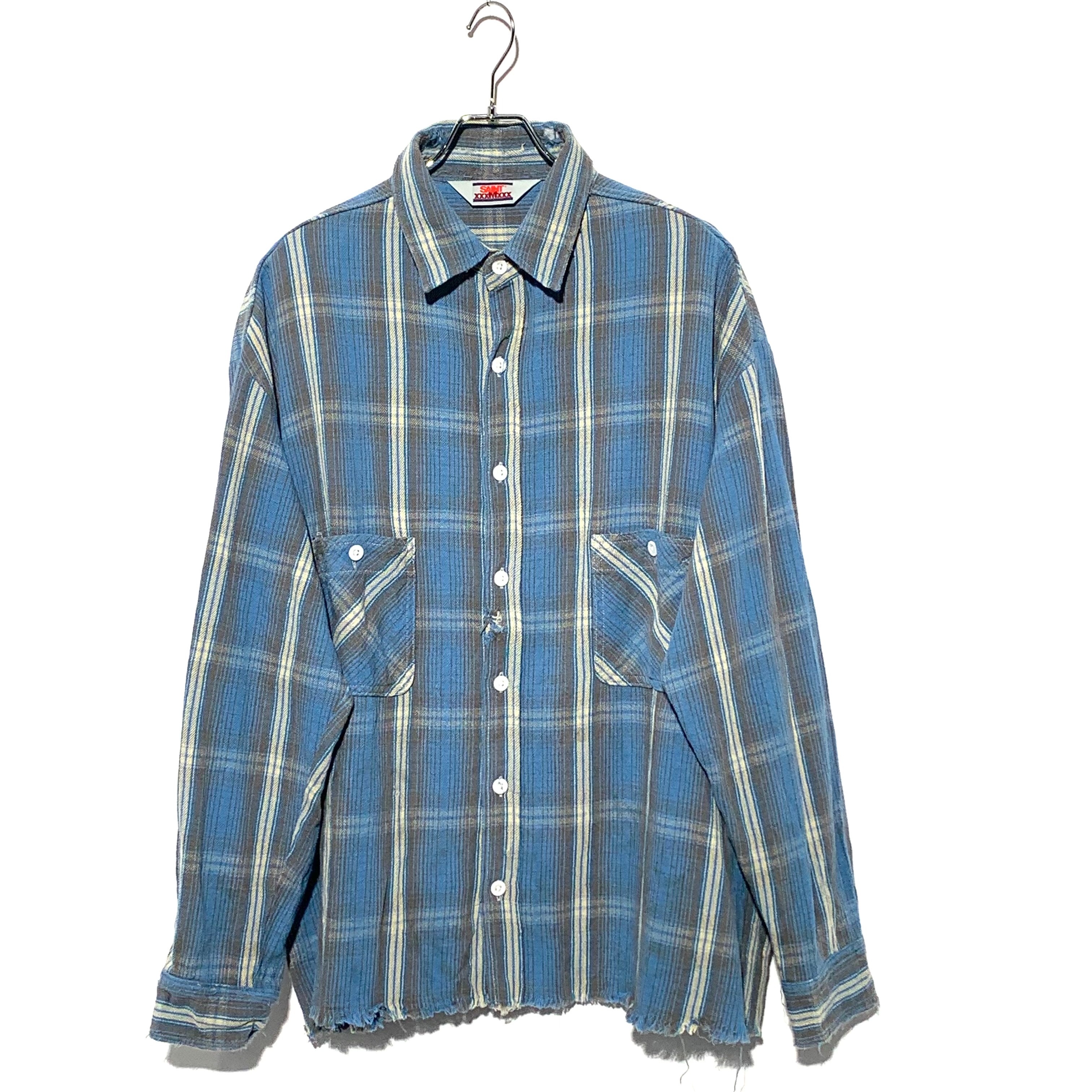 SAINT Mxxxxxx FRANNEL SHIRT/CHECK BLUE×YELLOW