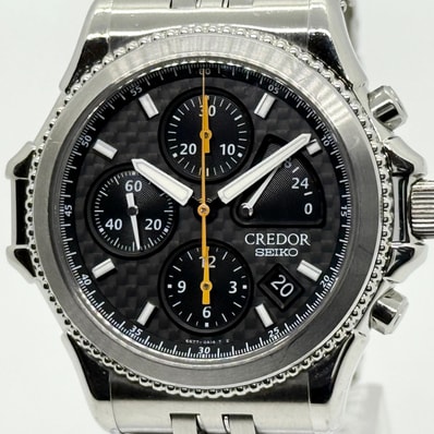 SEIKO セイコー CREDOR クレドール パシフィークパワーリザーブ クロノグラフ 6S77-0A10 2000年限定2000本 GCBK997 ブラック AT メンズ 腕時計 稼働品