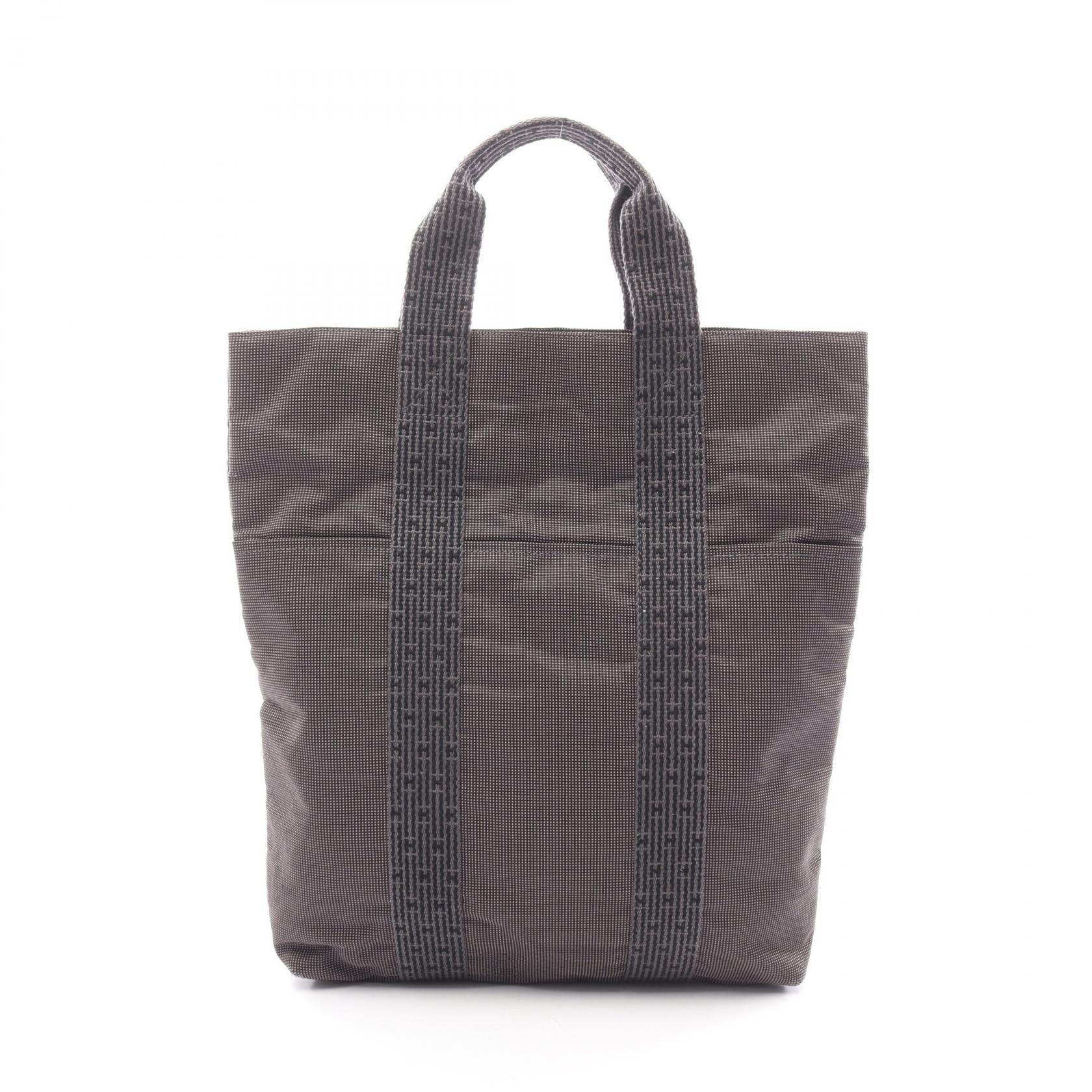 エルメス HERMES エールライン カバス トートバッグ バッグ ナイロンキャンバス メンズ レディース グレー系 【中古】