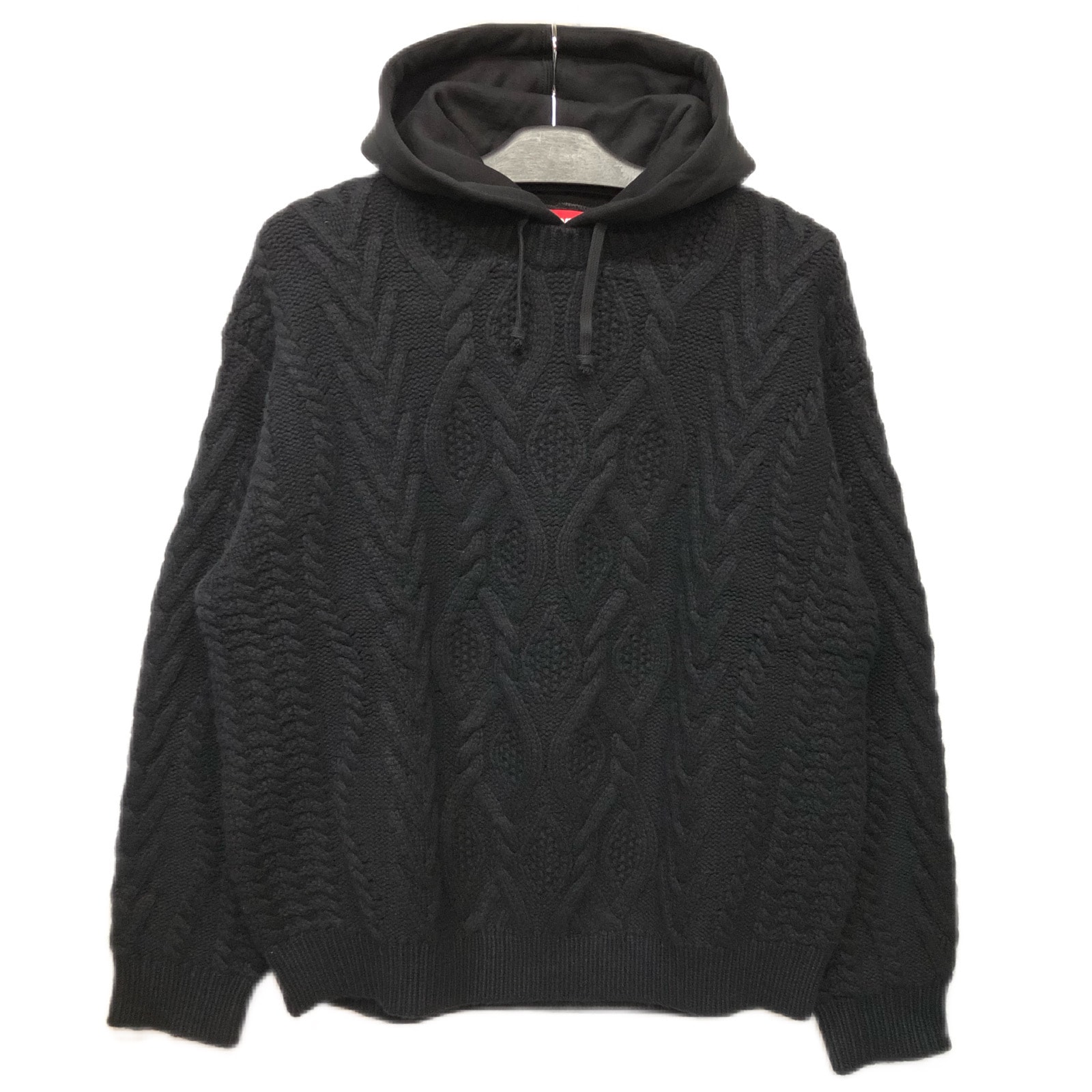 Supreme Cable Hooded Sweater "Black"