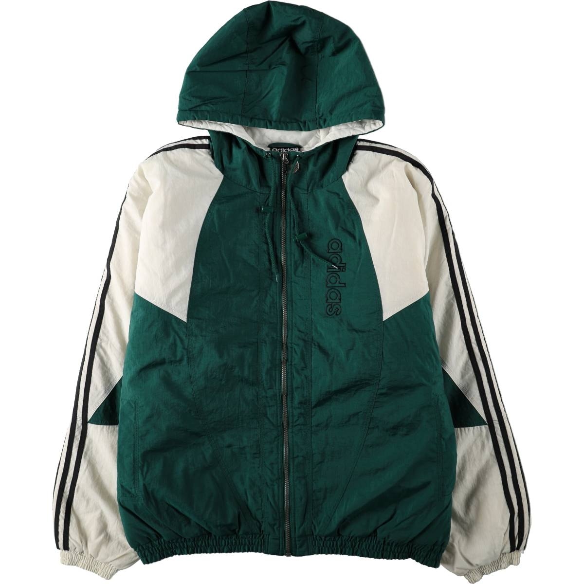 古着80~90年代 アディダス adidas 中綿パーカー パファージャケット メンズXL相当 ヴィンテージ/eaa679036