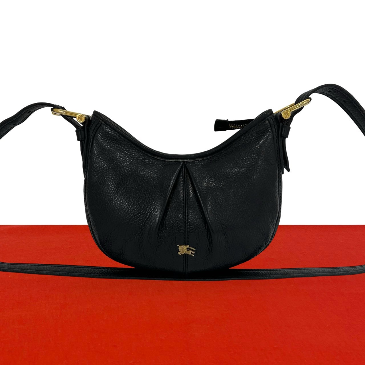BURBERRY バーバリー シャドーホース 金具 ノバチェック 柄 レザー ショルダーバッグ ブラック
34036