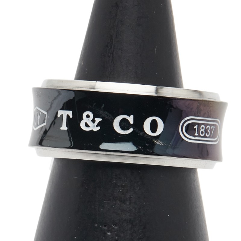 ティファニー 1837 リング 指輪 SV925 シルバー チタン レディース TIFFANY&Co. 【中古】
